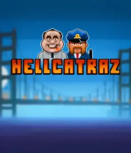 Enter the exciting world of the Hellcatraz game by Relax Gaming, highlighting a cartoonish prisoner and a guard with the infamous Alcatraz prison and San Francisco skyline in the background. This image captures the fun and humor of an escape-themed game, ideal for players looking for a unique slot experience, delivering a entertaining escape. 