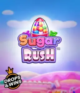 Dive into the sweet world of the Sugar Rush slot game by Pragmatic Play, with a bright candy dispenser on a fantastic candyland background. This graphic portrays the playfulness of the game, enhanced with multicolored candies and enticing typography. Great for those with a sweet tooth, delivering endless entertainment. 